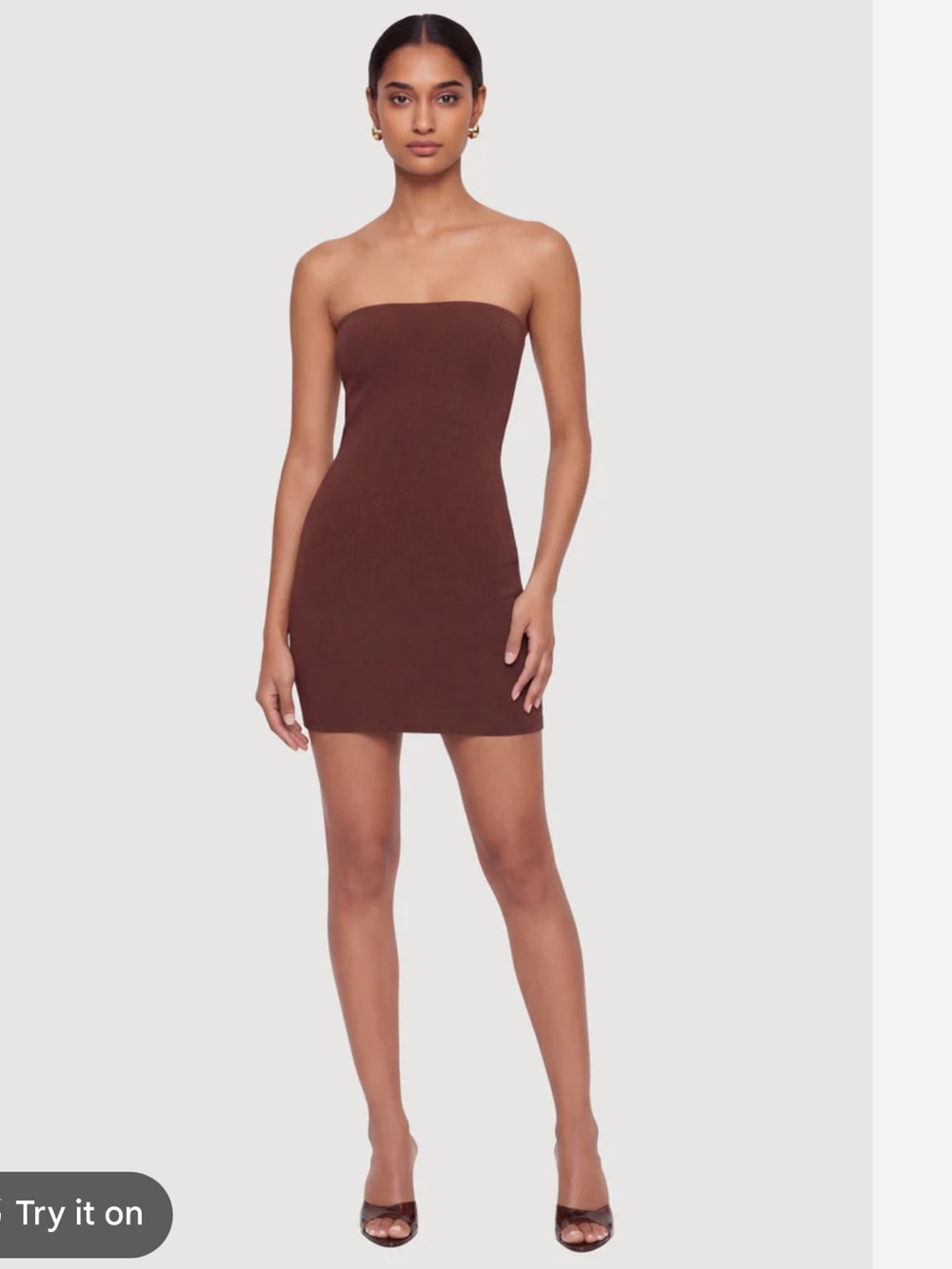 Solidâ Mini Tube Dress - Mocha NWT Size S